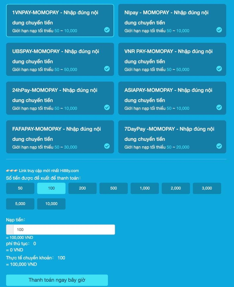 Hướng Dẫn Nạp Tiền Hi88 – Đơn Giản, Nhanh Chóng 4 Nạp Tiền Qua Ví Điện Tử