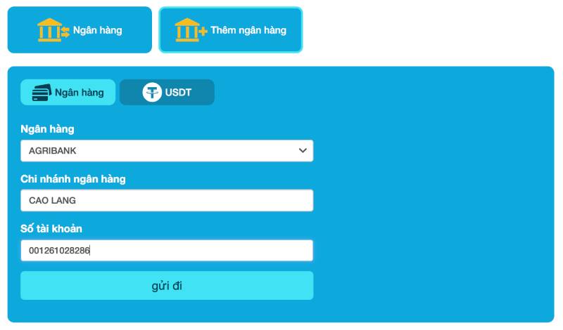 Hướng Dẫn Rút Tiền Hi88 Nhanh Chóng và An Toàn 3 them ngan hang vao hi88